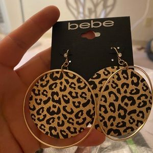 Bebe Loop Leopard Earrings